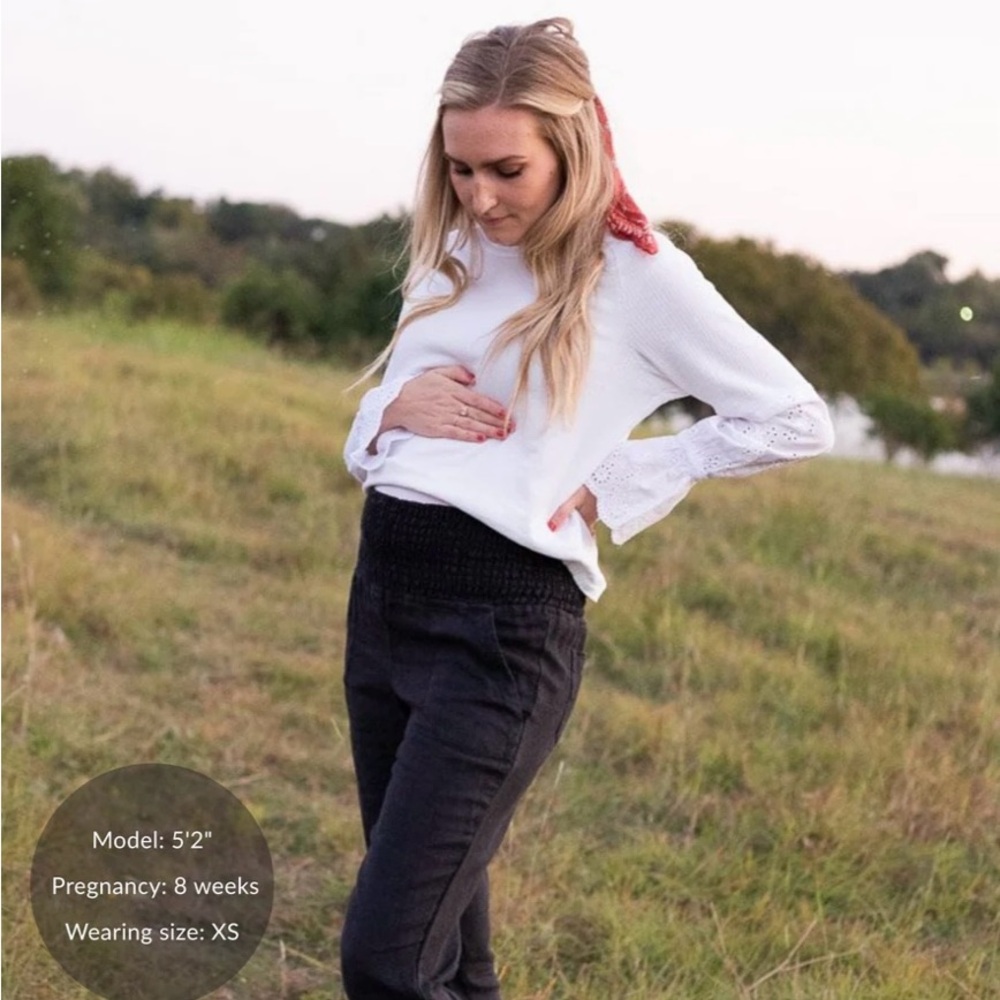 Emme Mama Every day transitional maternity smocked linen pants